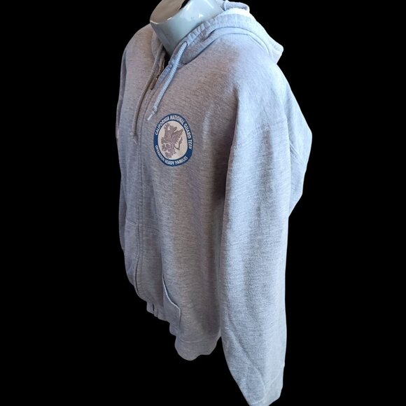 Vintage Men's Large Hoody Sweatshirt Jacket California National Guard Zip-Up Y2K - Picture 6 of 8